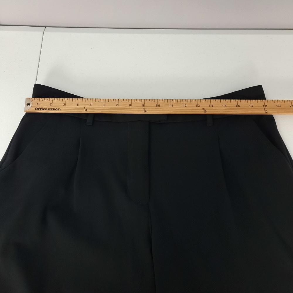 American Eagle LONG Solid Black High Rise Curvy Wide Leg Trousers size 14 - Picture 8 of 14